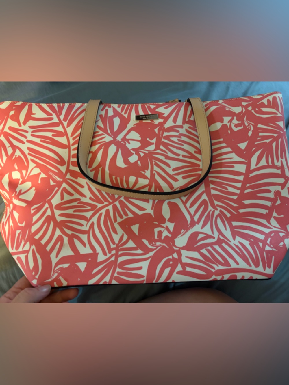 Women’s Coral Floral Tote Bag by Kate Spade